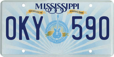 MS license plate OKY590
