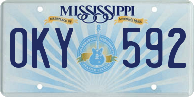 MS license plate OKY592
