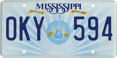 MS license plate OKY594