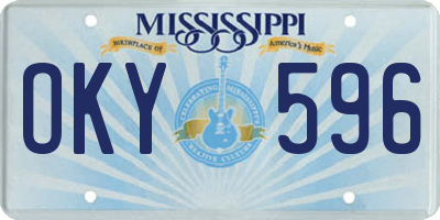 MS license plate OKY596