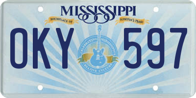 MS license plate OKY597