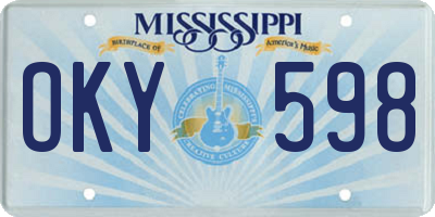 MS license plate OKY598
