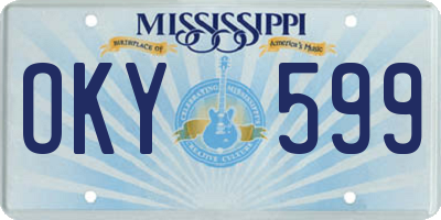 MS license plate OKY599