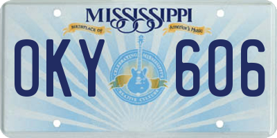 MS license plate OKY606