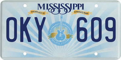 MS license plate OKY609