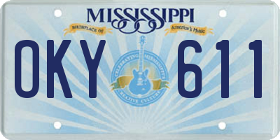 MS license plate OKY611