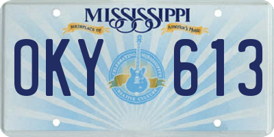 MS license plate OKY613
