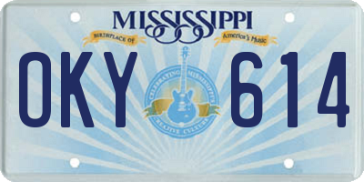 MS license plate OKY614
