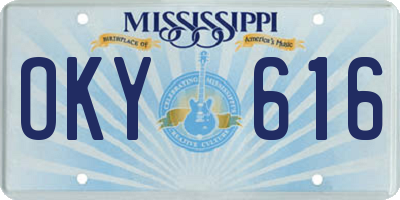 MS license plate OKY616