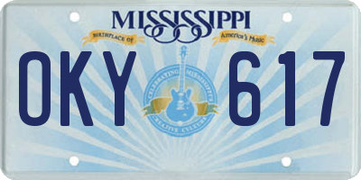 MS license plate OKY617