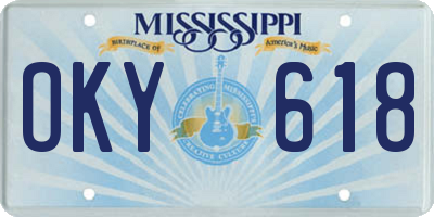 MS license plate OKY618