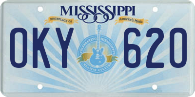 MS license plate OKY620