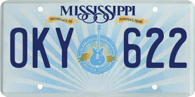MS license plate OKY622