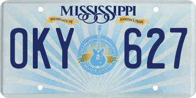 MS license plate OKY627