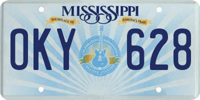 MS license plate OKY628