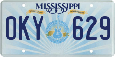 MS license plate OKY629