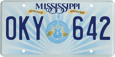 MS license plate OKY642