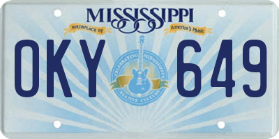 MS license plate OKY649