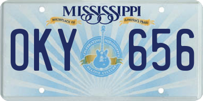 MS license plate OKY656