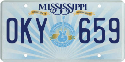 MS license plate OKY659