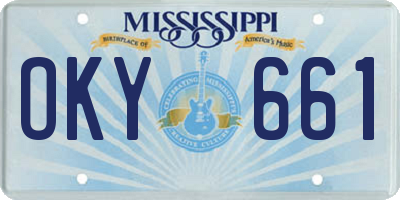 MS license plate OKY661