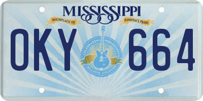 MS license plate OKY664