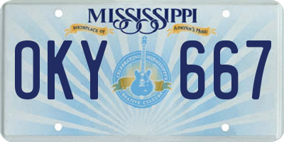 MS license plate OKY667