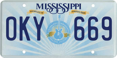 MS license plate OKY669