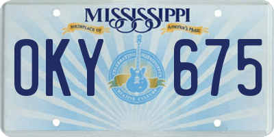 MS license plate OKY675