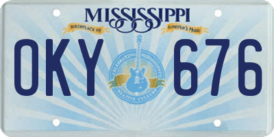 MS license plate OKY676