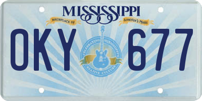 MS license plate OKY677