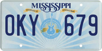 MS license plate OKY679