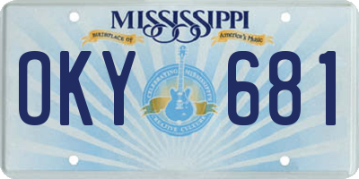 MS license plate OKY681