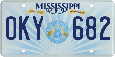 MS license plate OKY682