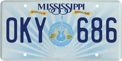 MS license plate OKY686