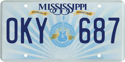 MS license plate OKY687