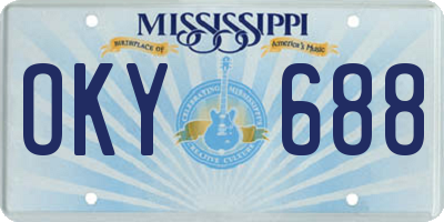MS license plate OKY688