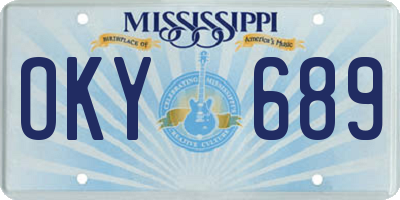 MS license plate OKY689