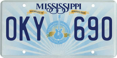 MS license plate OKY690