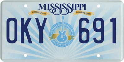 MS license plate OKY691