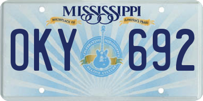 MS license plate OKY692