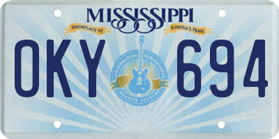 MS license plate OKY694