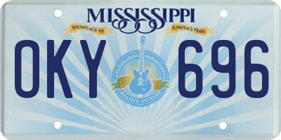 MS license plate OKY696