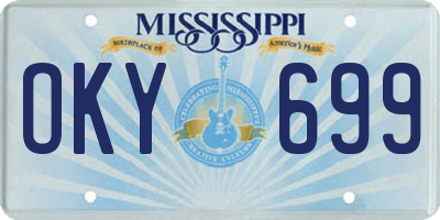 MS license plate OKY699