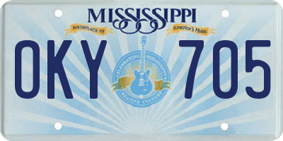 MS license plate OKY705