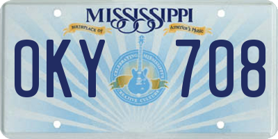 MS license plate OKY708
