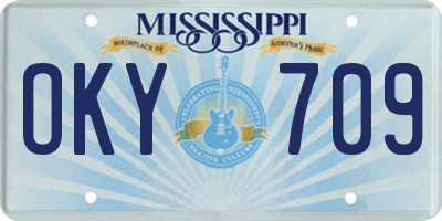 MS license plate OKY709