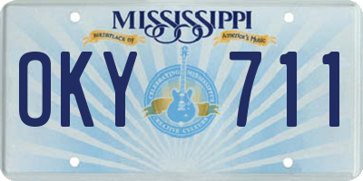 MS license plate OKY711