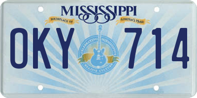 MS license plate OKY714