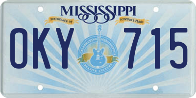 MS license plate OKY715
